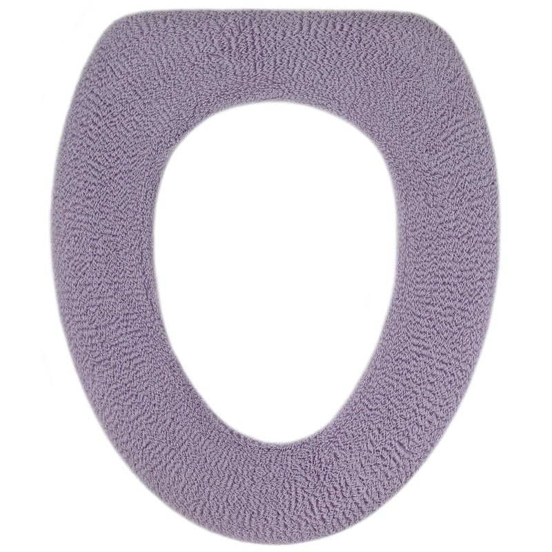 Warm-n-Comfy Soft Toilet Seat Cover - Plush, Thick Fabric Toilet Seat Warmer for Round, Elongated 14x18" Toilet Seats - Reusable, Machine-Washable, Easy-Install - Gift-Ready Packaging - Light Lavender - Image 1